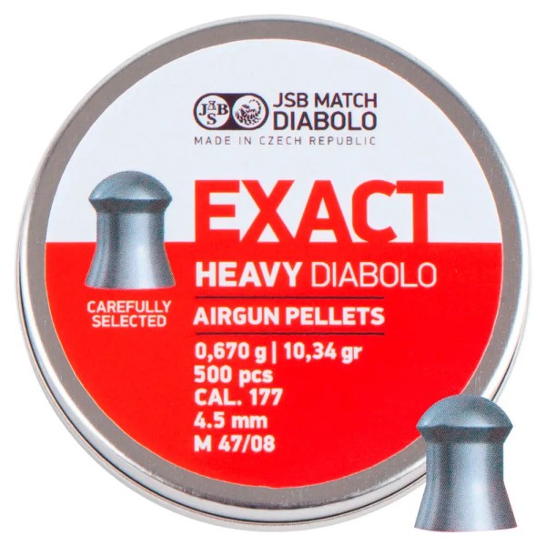 Пули пневматические JSB Diabolo Exact Heavy 0,67 г 4,52 мм 500 шт/уп