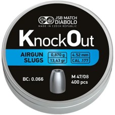 Пули пневматические JSB Diabolo KnockOut Slugs 4.52 мм , 0.870 г, 400 шт/уп