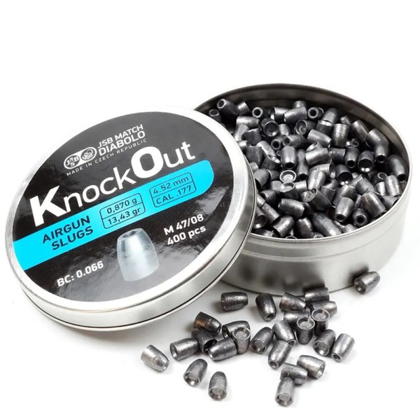 Пули пневматические JSB Diabolo KnockOut Slugs 4.52 мм , 0.870 г, 400 шт/уп