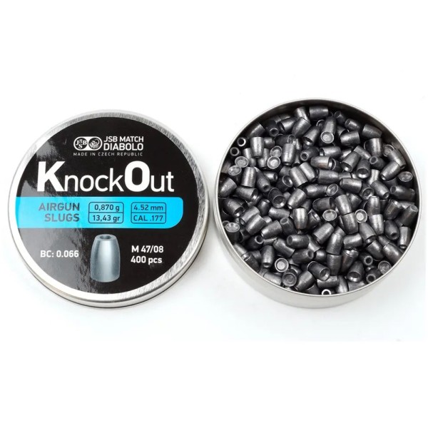 Пули пневматические JSB Diabolo KnockOut Slugs 4.52 мм , 0.870 г, 400 шт/уп