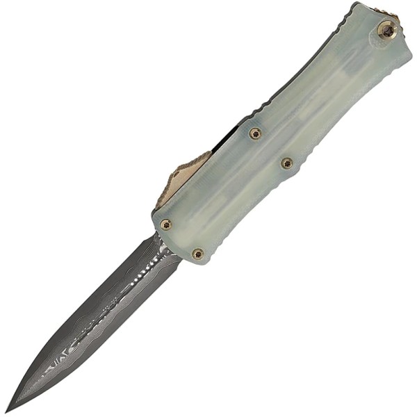 Ніж Microtech Hatori Cowry-Y Damascus Jade G10 W/ Bronze