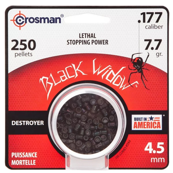 Пули Crosman Black Widow 0.49 гр. .250 шт. кал. 4.5мм, CBW776P