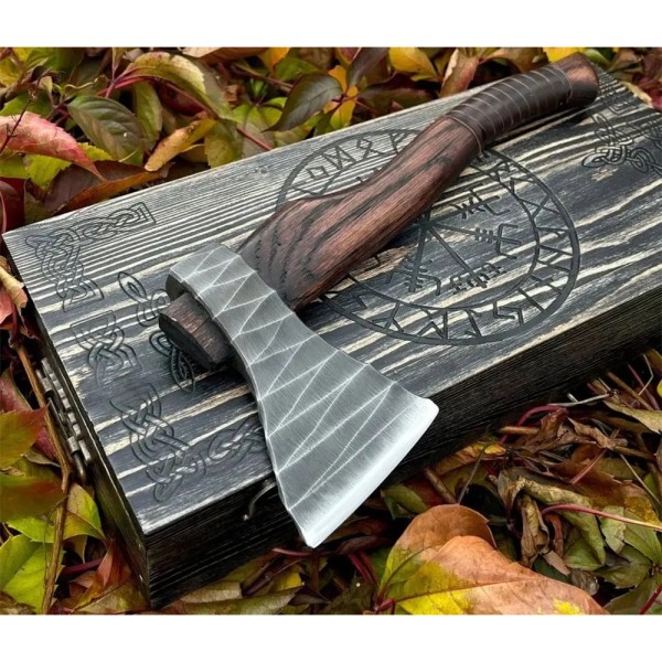 Сокира AncientSmithy Hand forged hatchet Vill Gustus + Wooden Runic Box