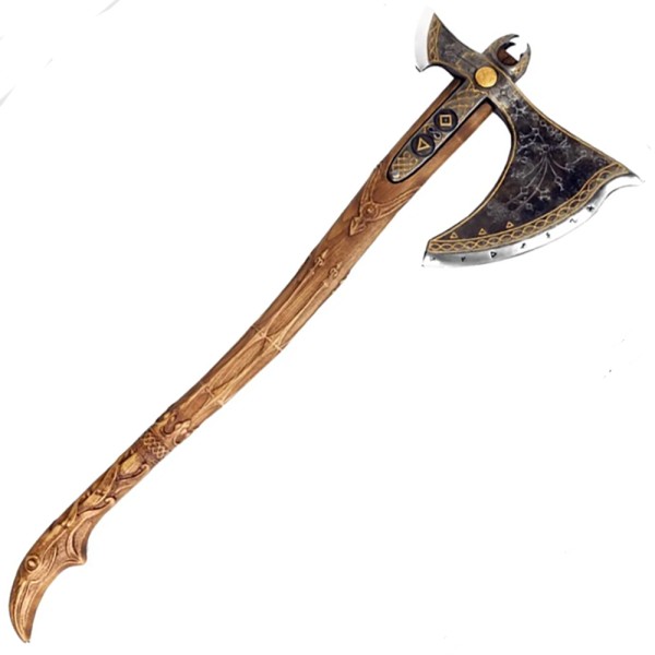 Топор AncientSmithy Handcrafted Leviathan axe with leather cover + Wooden Runic Box