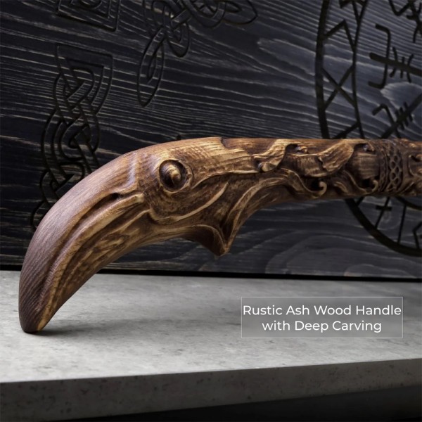 Топор AncientSmithy Handcrafted Leviathan axe with leather cover + Wooden Runic Box