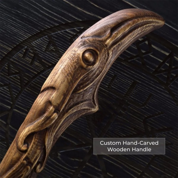 Топор AncientSmithy Handcrafted Leviathan axe with leather cover + Wooden Runic Box