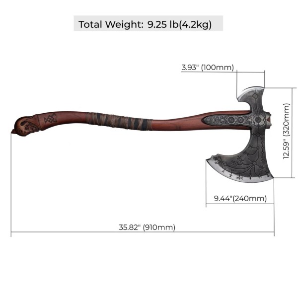 Сокира AncientSmithy Hand-forged Leviathan axe with leather wrap