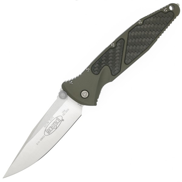 Нож Microtech Socom Elite Green, Carbon Fiber Inserts