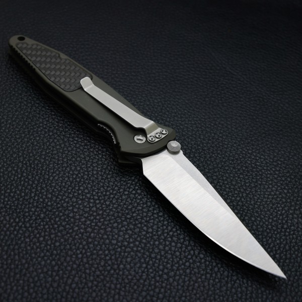 Нож Microtech Socom Elite Green, Carbon Fiber Inserts