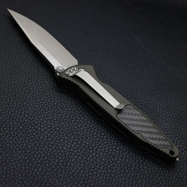 Нож Microtech Socom Elite Green, Carbon Fiber Inserts