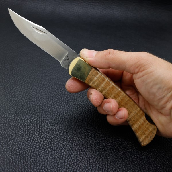 Нож Buck 110 Folding Hunter, Danny Collection, curly maple, 440C, 1 из 28 made