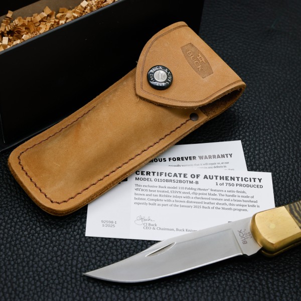 Нож Buck 110 Folding Hunter, January 2025 BOTM, S35VN, Richlite handle