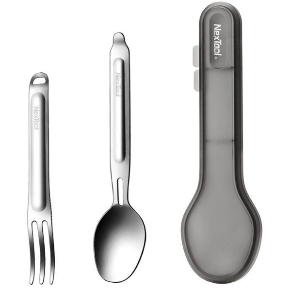 Туристичний набір ложка-виделка NexTool Portable Stainless Steel Tableware, нержавіюча сталь