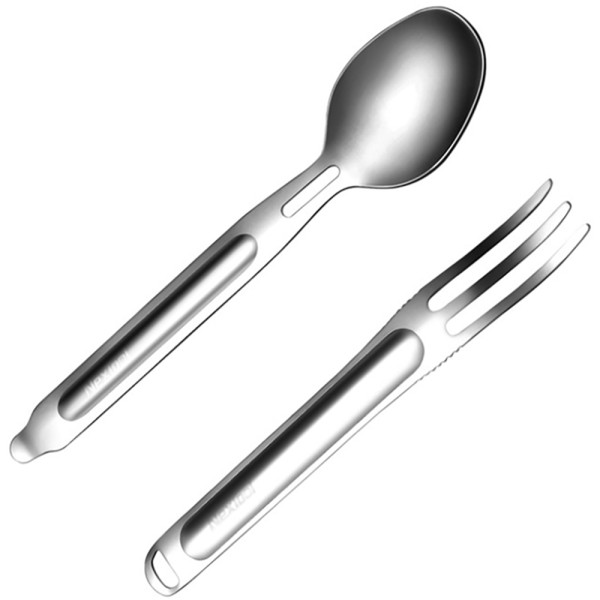 Туристичний набір ложка-виделка NexTool Portable Stainless Steel Tableware, нержавіюча сталь