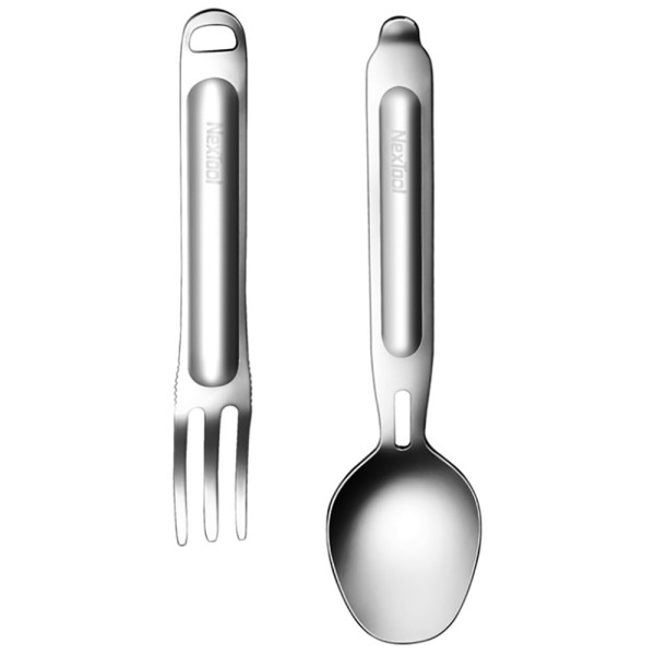 Туристичний набір ложка-виделка NexTool Portable Stainless Steel Tableware, нержавіюча сталь