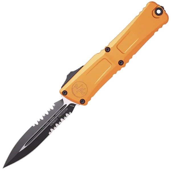 Нож Microtech Combat Troodon GEN III D/E Black полусеррейтор orange
