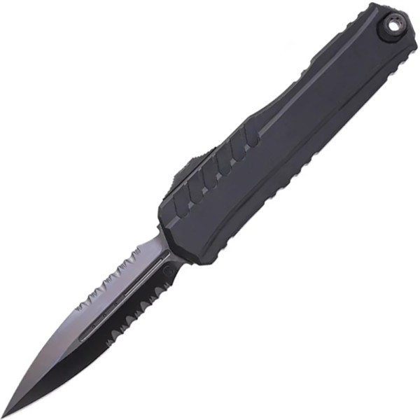 Нож Microtech Cypher II D/E DLC Shadow Signatire Series полусеррейтор
