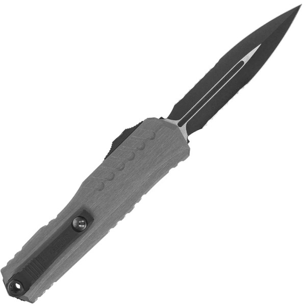 Нож Microtech Cypher II D/E Black Natural Clear, полусеррейтор