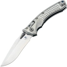 Нож Microtech Amphibian RAM-LOK Marfione Select Stonewash Frag Pattern Titanium W/Blue Accent Double Vapor Blast St