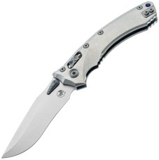 Нож Microtech Amphibian RAM-LOK STD Stonewash Slab Side W/Purple Titanium Accent Double Vapor Blast