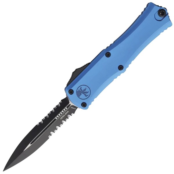 Нож Microtech Hera II Mini D/E Black, полусеррейтор blue