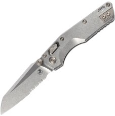 Ніж Microtech Amphibian RAM-LOK Marfione Select Stonewash Slab Side Titanium W/Flamed Accent Bronzed Double Vapor Bl Полусеррейтор