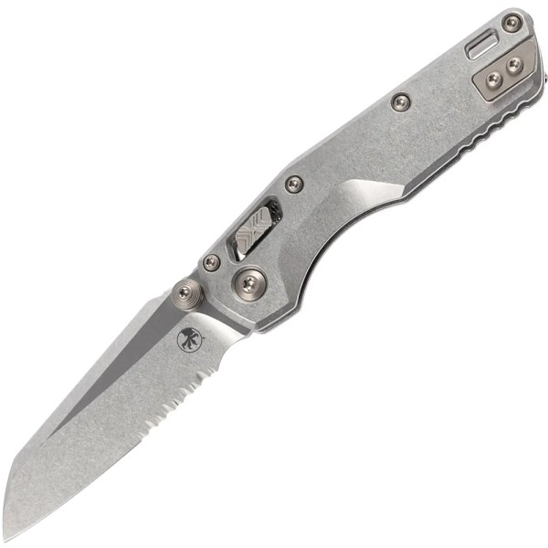 Ніж Microtech Amphibian RAM-LOK Marfione Select Stonewash Slab Side Titanium W/Flamed Accent Bronzed Double Vapor Bl Полусеррейтор