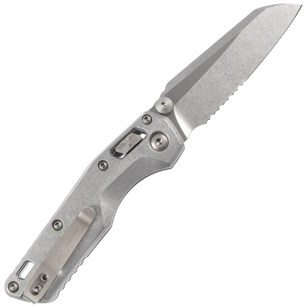 Ніж Microtech Amphibian RAM-LOK Marfione Select Stonewash Slab Side Titanium W/Flamed Accent Bronzed Double Vapor Bl Полусеррейтор