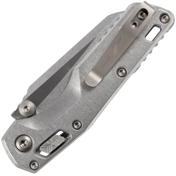 Ніж Microtech Amphibian RAM-LOK Marfione Select Stonewash Slab Side Titanium W/Flamed Accent Bronzed Double Vapor Bl Полусеррейтор