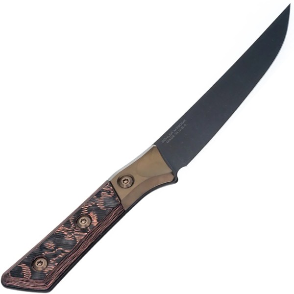 Ніж кухонний Microtech Boning Knife DLC Standard Bronze Titanium Bolster Live-Wire Carbon Fiber
