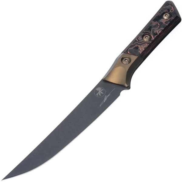 Ніж кухонний Microtech Boning Knife DLC Standard Bronze Titanium Bolster Live-Wire Carbon Fiber