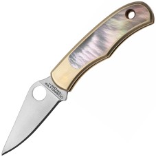 Нож Spyderco Bug, 12c27, Nickel Silver/Abalone