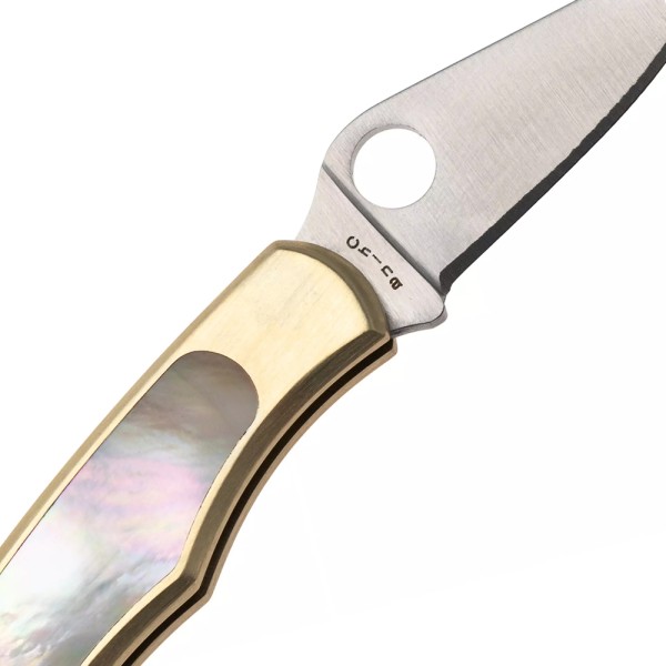 Ніж Spyderco Bug, 12c27, Nickel Silver/Abalone