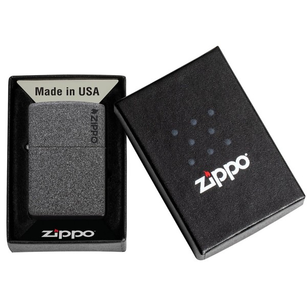 Запальничка Zippo 211 ZL Iron Stone Zippo Logo