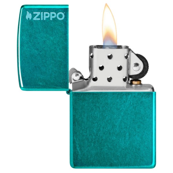 Запальничка Zippo 24004 ZL Classic Candy Teal Zippo Logo