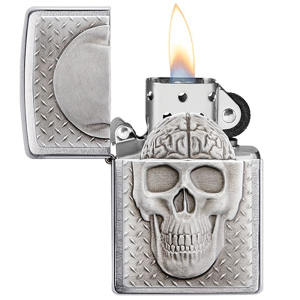 Запальничка Zippo 200 Skull with Brain Surprise 29818