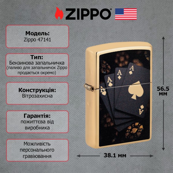 Зажигалка Zippo 254B Poker Design 47141