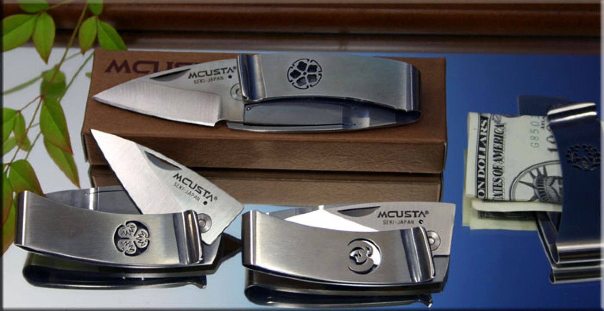 Складной нож Mcusta Kamon Aoi Money Clip MC-0081