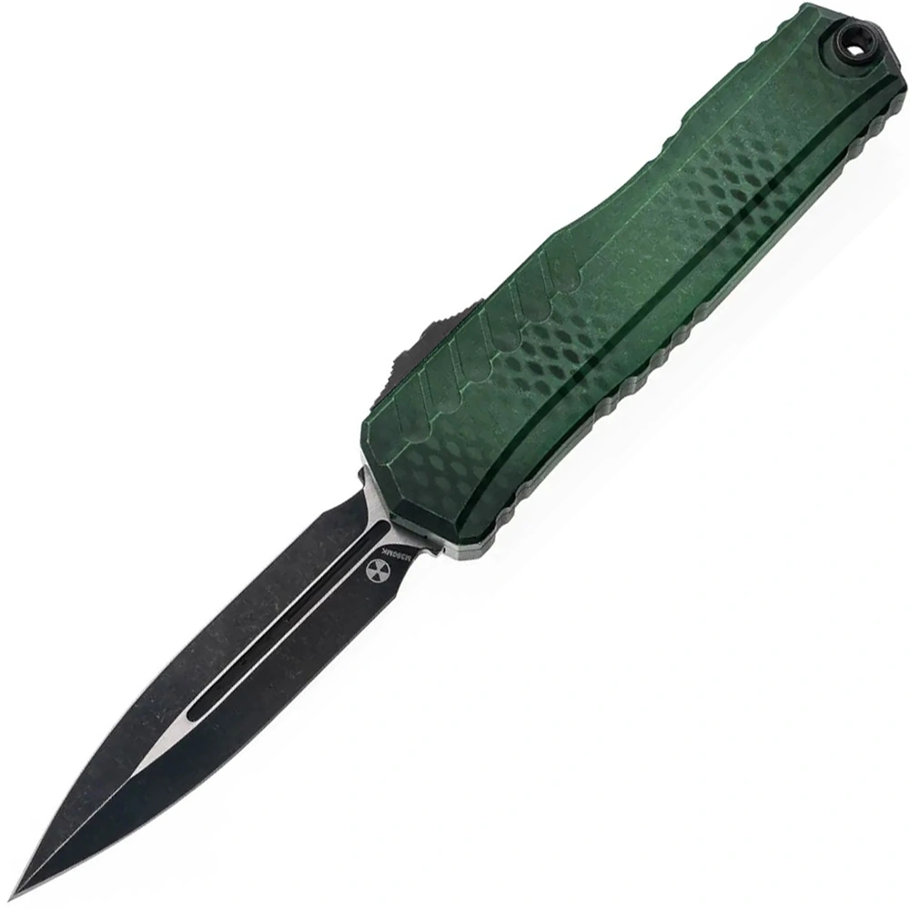 mimicoページ② 2／２ Ніж Microtech Cypher II D/E - Green X-51 Handle - Tumbled Black