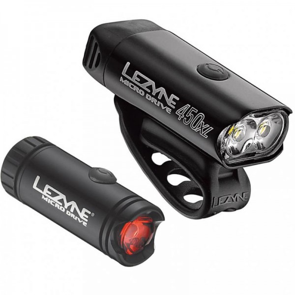 Комплект світла Lezyne Micro Drive 450XL / Micro Drive Pair (450/70 Lumens) чорний