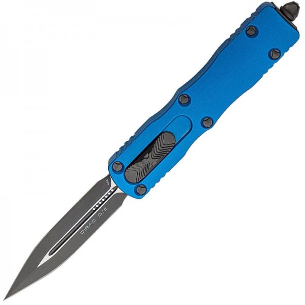Microtech Dirac Double Edge Black Blade, Blue