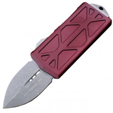 Microtech Exocet Stonewash Apocalyptic Merlot Red 157-10APMR