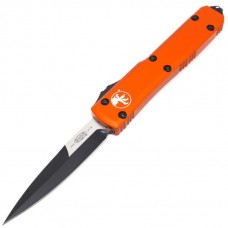 MICROTECH ULTRATECH BAYONET BLACK BLADE, ORANGE HANDLE, 120-1OR