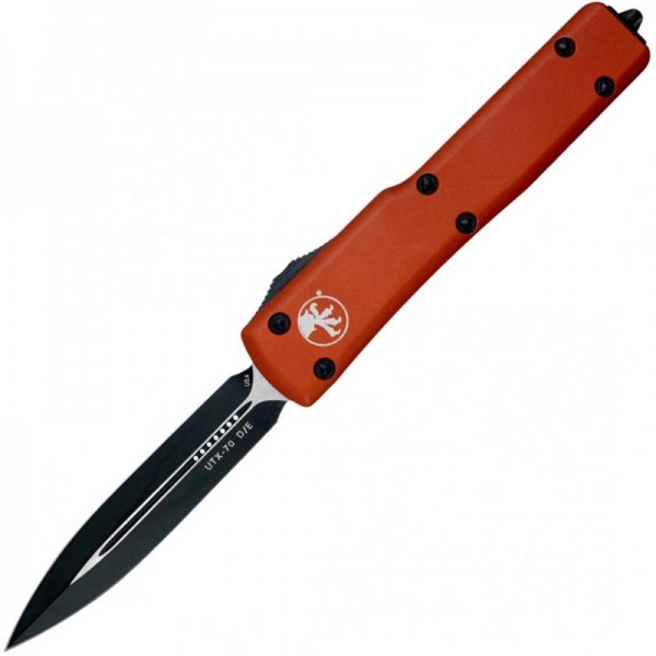 Microtech UTX-70 Double Edge Black Blade Orange 147-OR