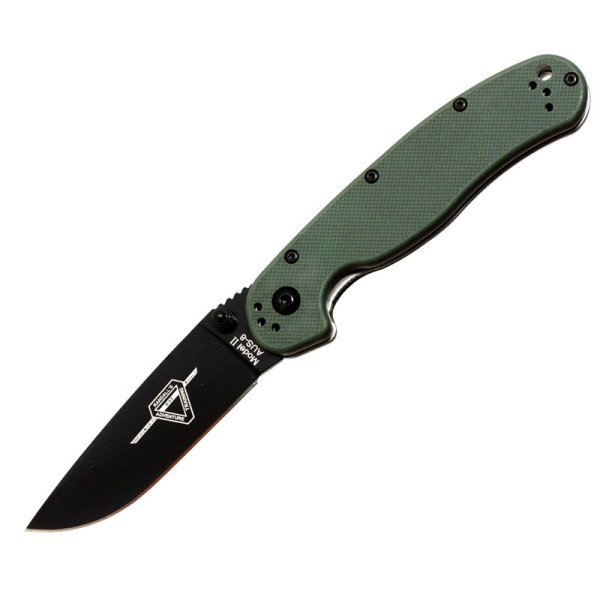 Нож Ontario Rat Model II Green, Black Plain