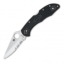 Spyderco Delica 4 partial serrated black C11PSBK