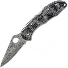 Spyderco Delica Zome Gray/Black Damascus C11ZPGYD