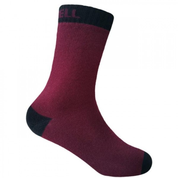 Водонепроникні шкарпетки Dexshell Ultra Thin Children Sock, бордовий/чорний (S)