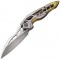 WE Knife Arrakis M390 Wharncliffe Blade, Gold/Grey Titanium Handle