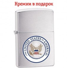 Зажигалка Zippo U.S. Seal High Brushed Chrome